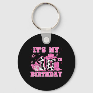 Happy 10th Birthday Girl Outfit Rodeo Western Cowg Key Ring