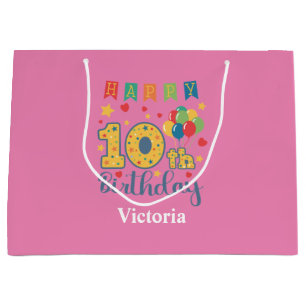 Happy 10th Birthday Large Gift Bag