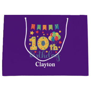 Happy 10th Birthday Large Gift Bag