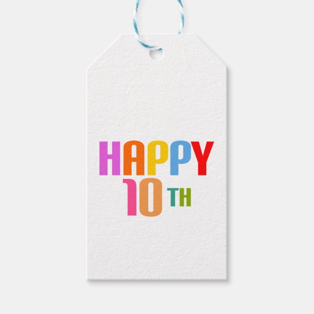 Happy 10th gift tags (Front)