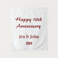 Happy 10th wedding anniversary mauve simple name 