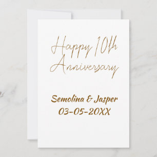 happy 10thanniversary gol name retro simple modern invitation