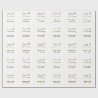 happy 10thanniversary gol name retro simple modern wrapping paper