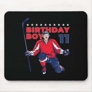 Happy 11th Birthday Boy Hockey Player Ice Hockey T Mouse Pad