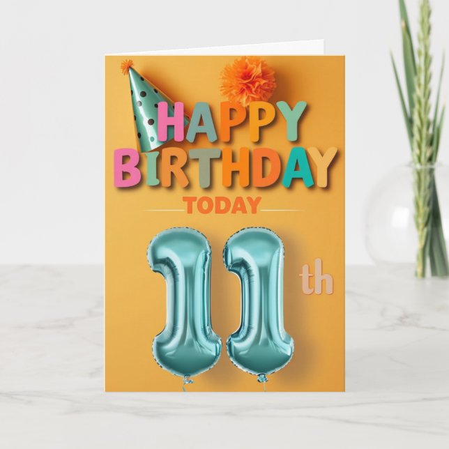 Happy 11th Birthday Card (Front)