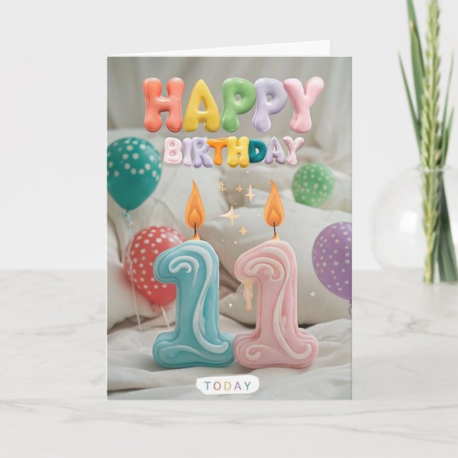 Happy 11th Birthday Card  (Front)