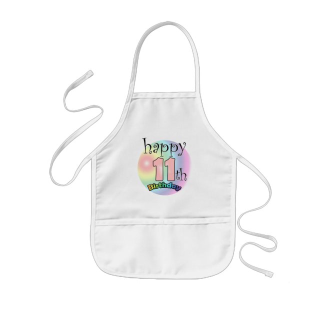 Happy 11th Birthday (pink) Kids Apron (Front)