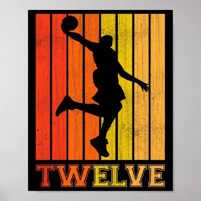 Happy 12th Birthday Decorations For Boys Basketbal (Front)