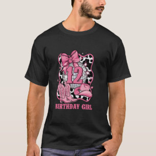 Happy 12th Birthday Girl Bow Rodeo Western Cowgirl T-Shirt