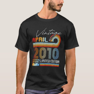 Happy 12Th Birthday Vintage April 2010 12 Year Old T-Shirt