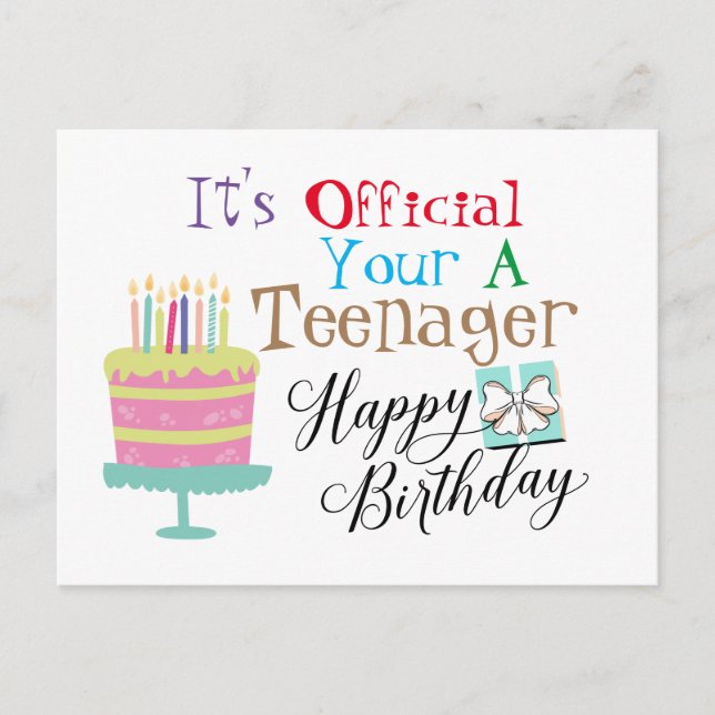 Happy 13 Birthday Postcard (Front)