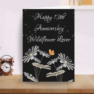 Happy 13th Anniversary Card Wildflower Lover Wife