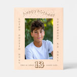 Happy 13th Birthday Boy Etched Frames<br><div class="desc">Happy Birthday to your son who is 13 today.</div>