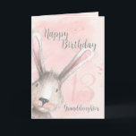 Happy 13th Birthday Granddaughter Watercolor Bunny Card<br><div class="desc">Sweet birthday card for your granddaughter's 13th birthday with a watercolor bunny rabbit peeking around the corner and her age subtly in the pink and grey watercolor background. Designed by Simply Put by Robin; watercolor elements from Design Cuts.</div>