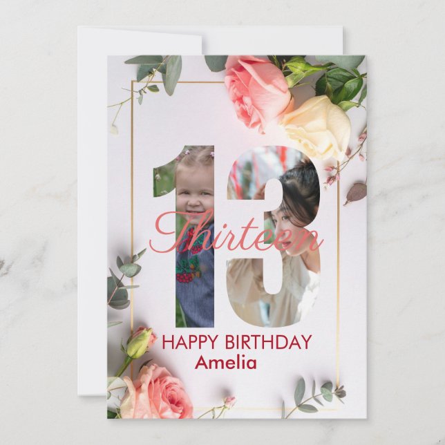 happy 13th Birthday Personalised card (Front)