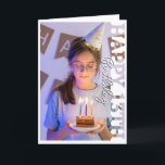 Happy 13th Birthday Photo college Card<br><div class="desc">Happy 13th Birthday Photo Frame Card Celebrate a special milestone with this Happy 13th Birthday photo frame card, featuring a fun cutout design where your own photo becomes part of the artwork. The bold “Happy 13th Birthday” wording overlays the image, creating a playful and personalised greeting perfect for children’s birthday...</div>