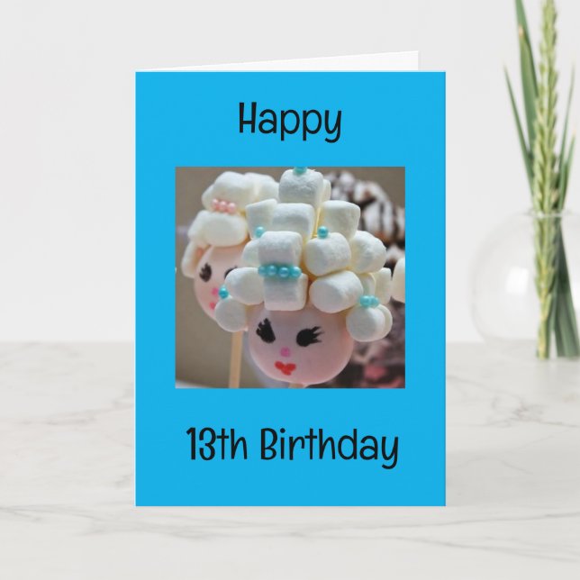 HAPPY "13th BIRTHDAY" TO A SWEET YOUNG GIRL Card (Front)