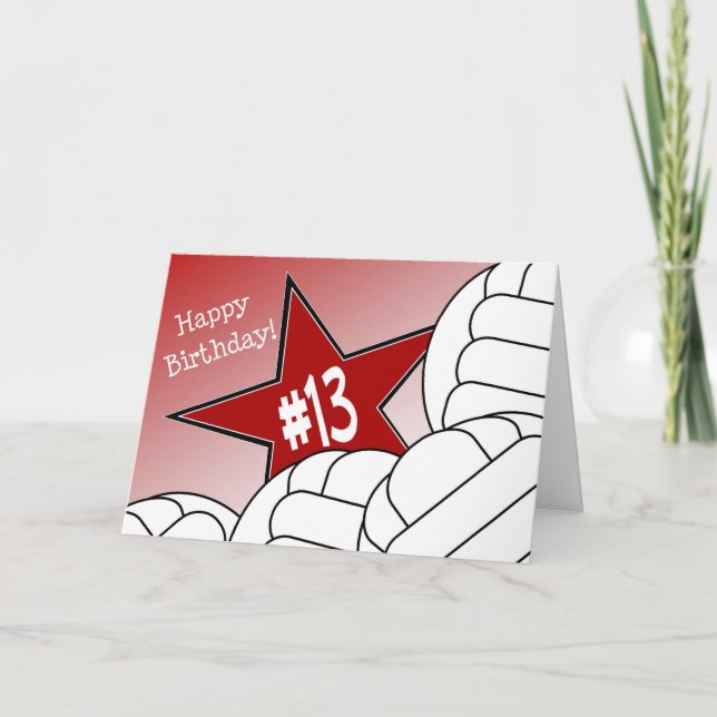 Happy 13th Birthday, Volleyball Star! Card (Front)