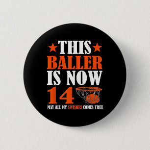 Happy 14th Birthday 14 Year Old Bysketbyll 14th Bi 6 Cm Round Badge