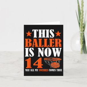 Happy 14th Birthday 14 Year Old Bysketbyll 14th Bi Card