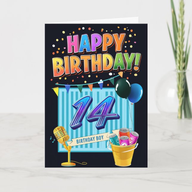 Happy 14th Birthday Card (Front)
