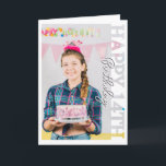 Happy 14th Birthday Photo college Card<br><div class="desc">Happy 14th Birthday Photo Frame Card Celebrate a special milestone with this Happy 14th Birthday photo frame card, featuring a fun cutout design where your own photo becomes part of the artwork. The bold “Happy 14th Birthday” wording overlays the image, creating a playful and personalised greeting perfect for children’s birthday...</div>