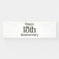 Happy 15th Anniversary 2.5x8 Vinyl Banner