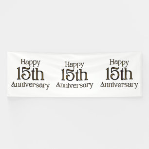 Happy 15th Anniversary 4x12 Vinyl Banner