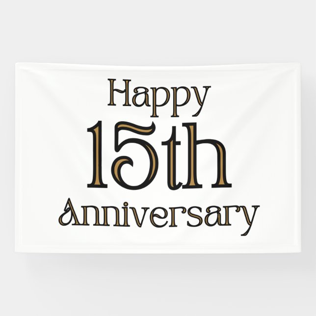 Happy 15th Anniversary 4x6 Vinyl Banner (Horizontal)
