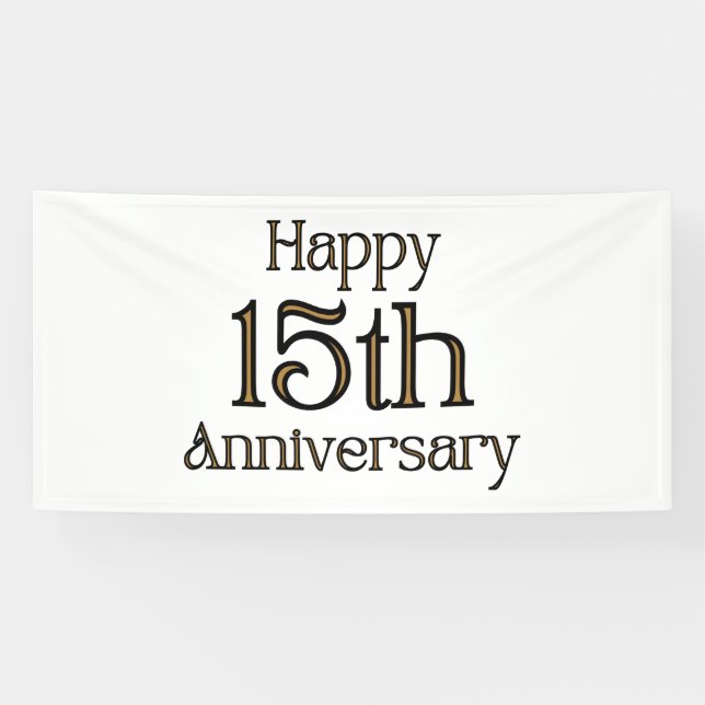 Happy 15th Anniversary 4x8 Vinyl Banner (Horizontal)