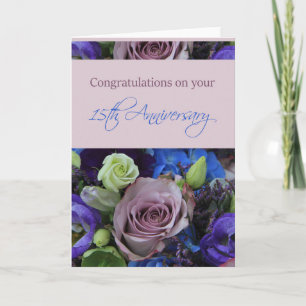 Happy 15th Anniversary roses Card