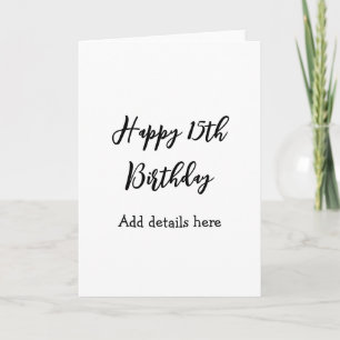 Happy 15th birthday name quinceanera details simpl card