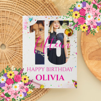 happy 15th Birthday Personalized card