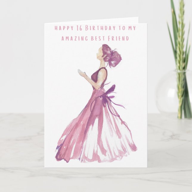 Happy 16 Birthday to my Amazing Best Friend Card (Front)