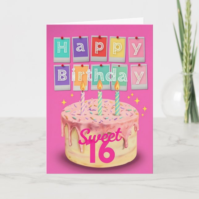 Happy 16th Birthday Card (Front)