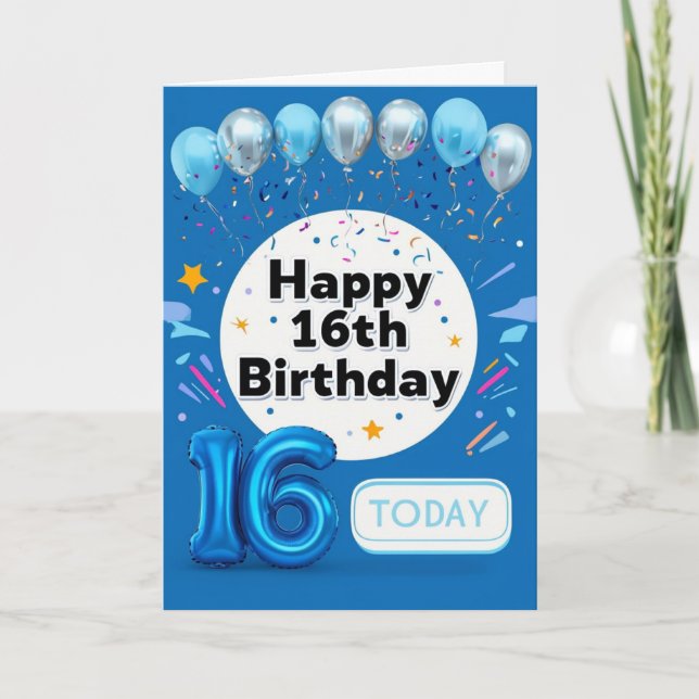 Happy 16th Birthday Card (Front)