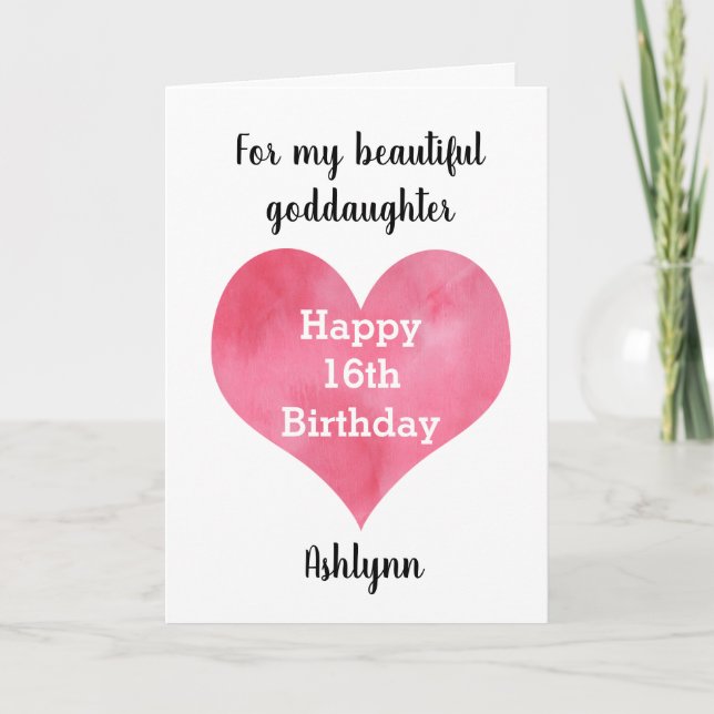Happy 16th Birthday Goddaughter Card (Front)