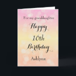 Happy 16th Birthday Granddaughter Card<br><div class="desc">A beautiful happy 16th birthday granddaughter card,  which you can easily personalise with her name. This granddaughter birthday card has a bokeh design with the background in a light pink,  light yellow and light orange. You can also personalise the birthday message inside the card if you would like.</div>