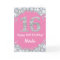 Happy 16th Birthday Pink and Silver Glitter Card