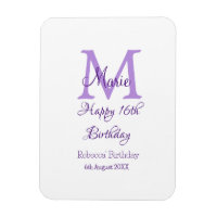 Happy 16th Birthday purple add name monogram moder