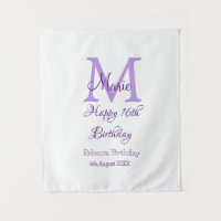 Happy 16th Birthday purple add name monogram moder