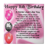 Happy 16th Birthday - sister poem
