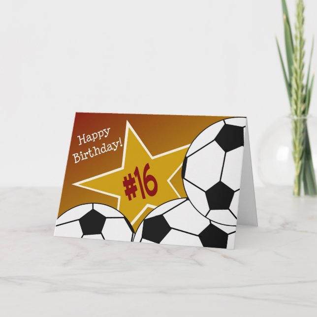 Happy 16th Birthday, Soccer Star! Card (Front)