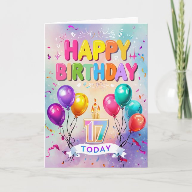 Happy 17th Birthday Card (Front)
