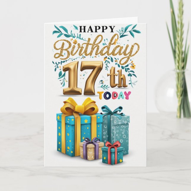 Happy 17th Birthday Card (Front)