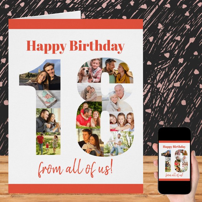 Happy 18th Birthday 18 Number Photo Collage Big (Creator Uploaded)