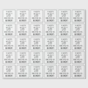 HAPPY 18TH BIRTHDAY; Art Deco Style; Custom Name Wrapping Paper