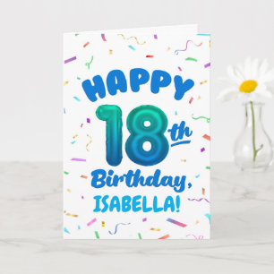 Happy 18th Birthday Card with Custom Name