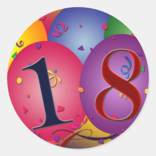 Happy 18th Birthday! Classic Round Sticker