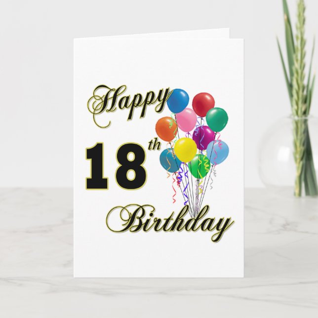 Happy 18th Birthday Gifts Card (Front)